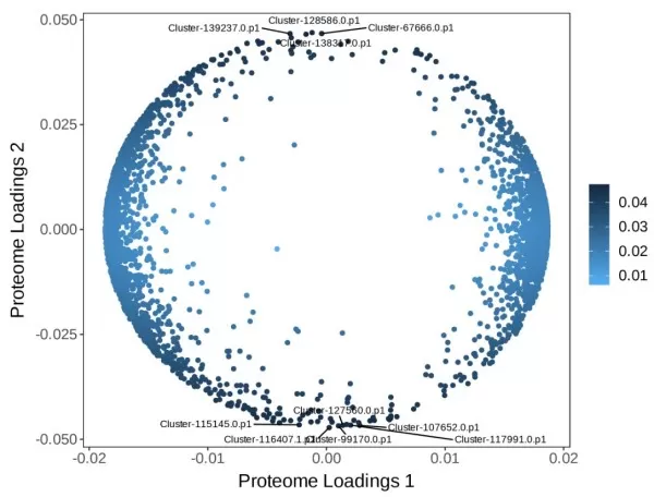 figure 7. O2PLS Loadings Plot 